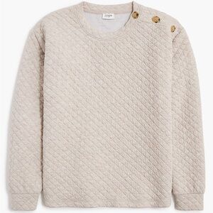 NWT J.Crew Factory Quilted Button-Neck Sweatshirt